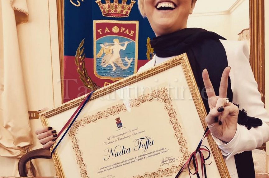 Conferita a Nadia Toffa la cittadinanza onoraria di Taranto