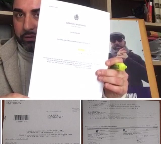 IL COMUNE DI FAGGIANO CONTINUA AD INVIARE MULTE RELATIVE AL RILEVATORE DI VELOCITA’ INSTALLATO FINO AL 31 DICEMBRE 2018, MALGRADO LE PRONUNCE SFAVOREVOLI DEI GIUDICI