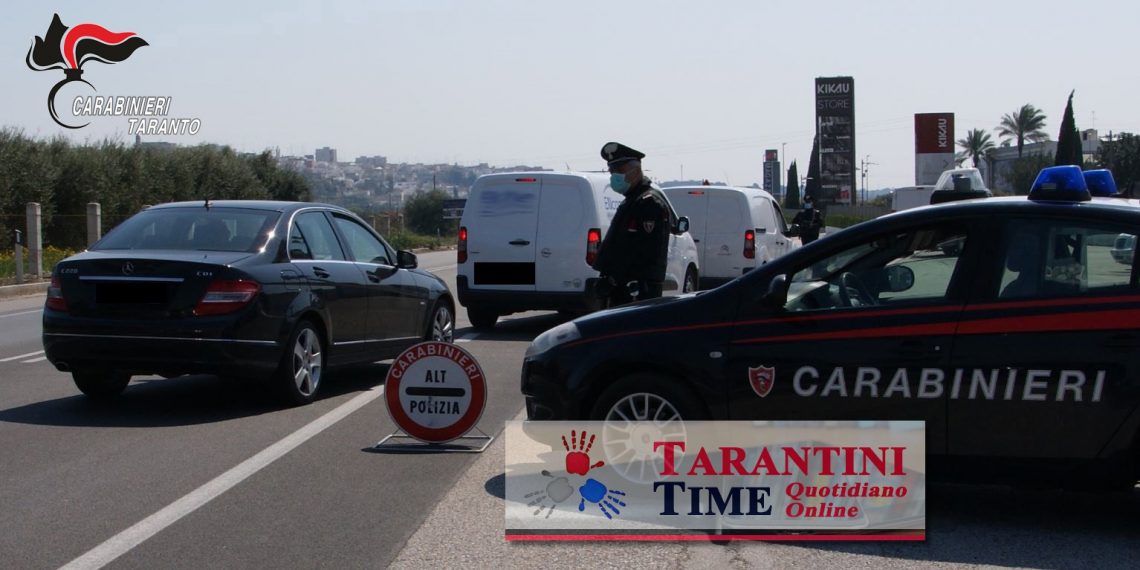 Taranto. Serrati controlli dei Carabinieri per la verifica del rispetto delle restrizioni imposte dal DPCM