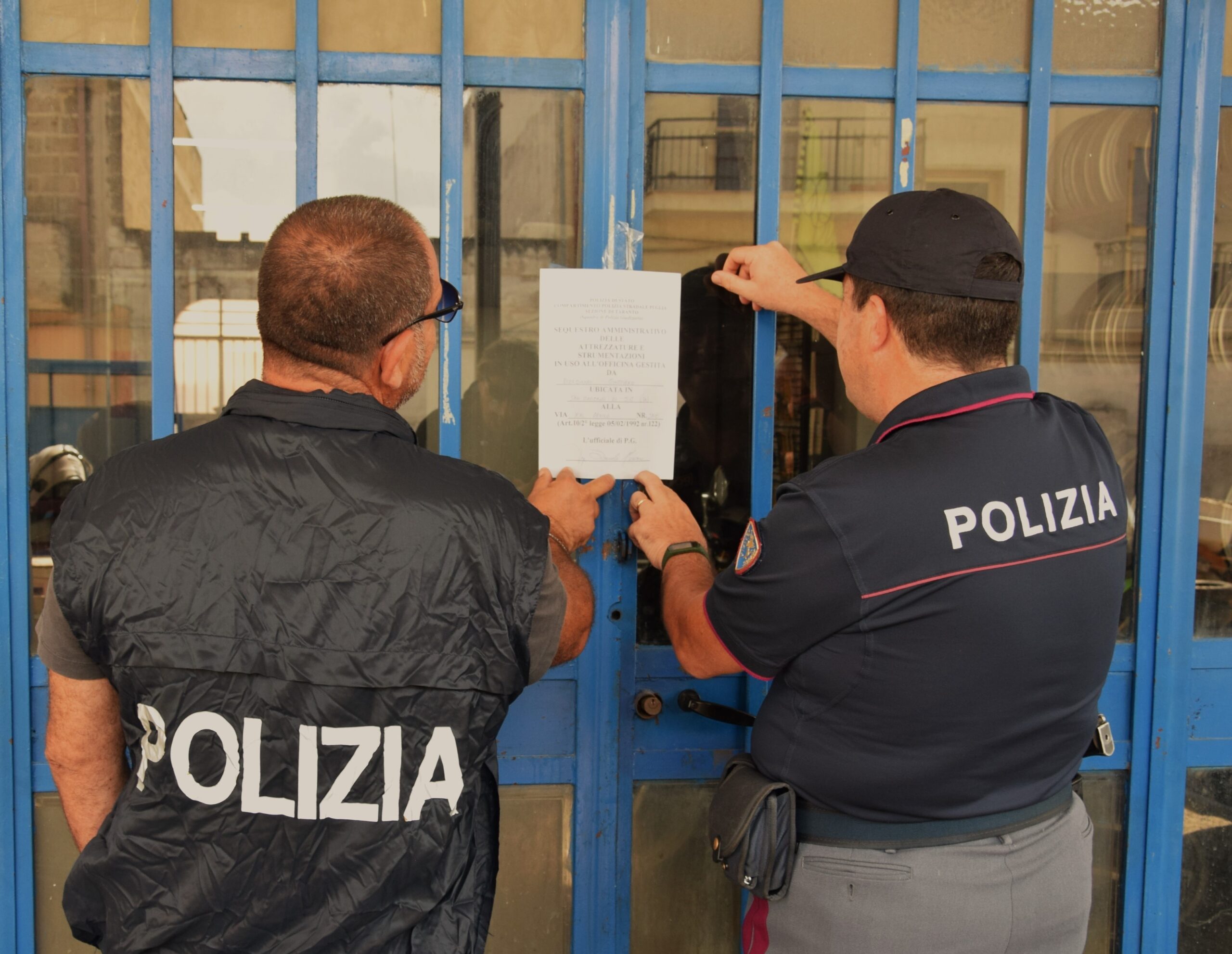 san marzano violazione ai sigilli di un8217autofficina abusiva denunciato dalla polizia di stato un 57enne del posto