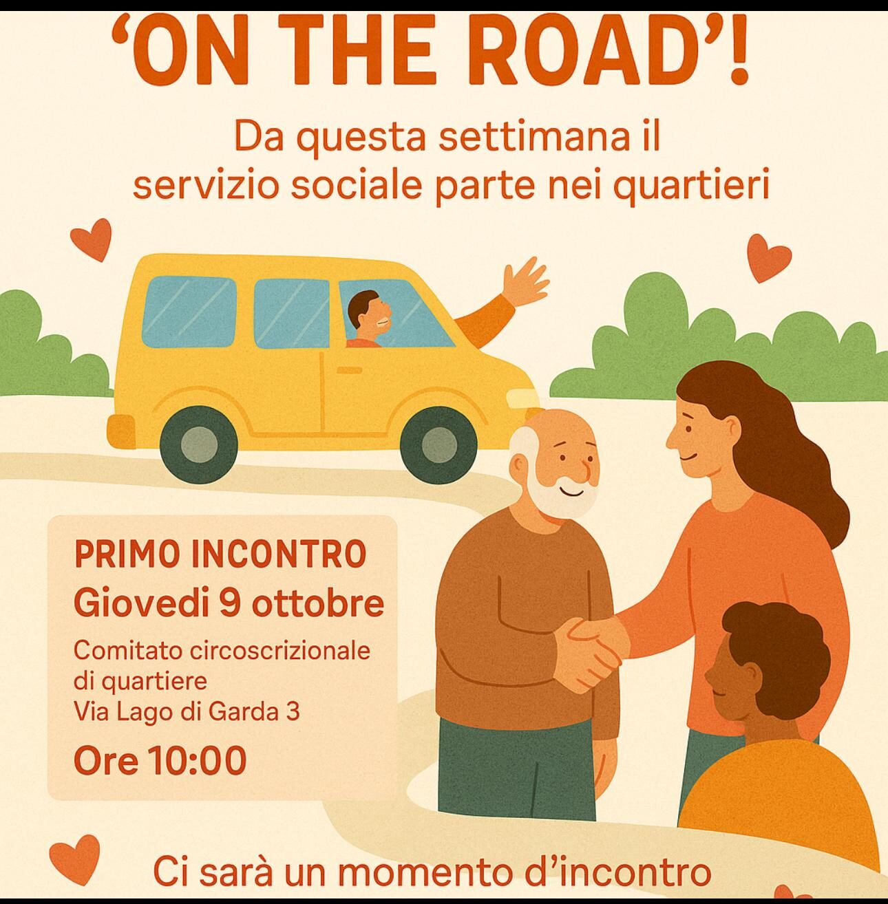 Il Servizio Sociale parte “On the Road”: si comincia dal quartiere Salinella